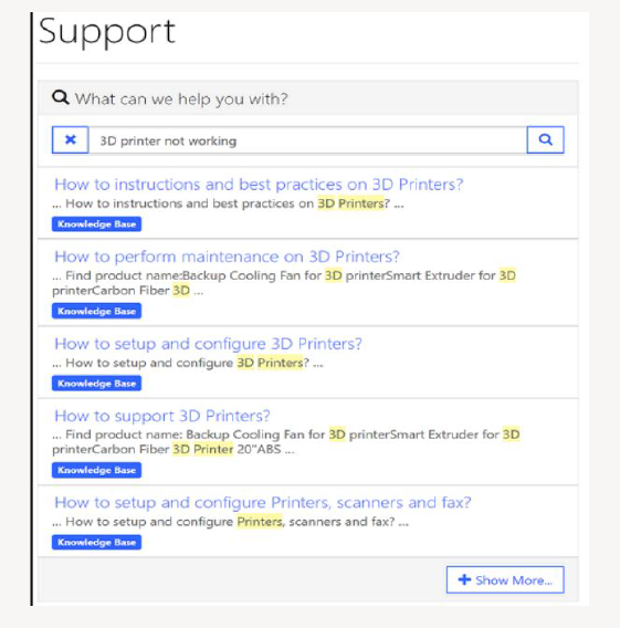 Case deflection screenshot